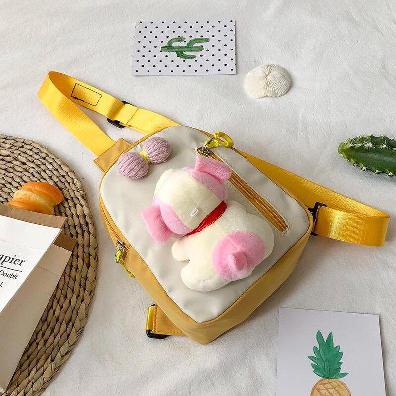 かわいい小さなバッグ2020新しいファッションins ese原宿キャンバス胸バッグメッセンジャーバッグ女子学生ショルダーウエストバッグ Tiancai_Wing_Bag6752780