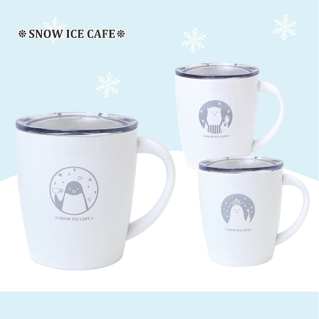 フタ付ステンレスマグ　SNOW ICE CAFE