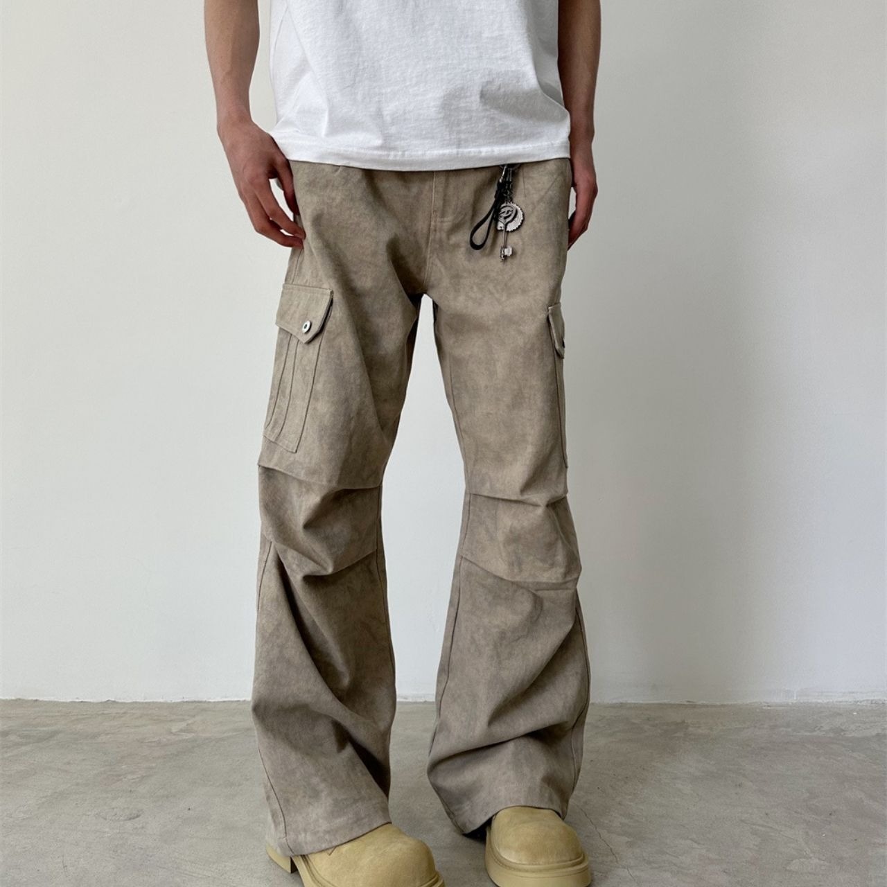 マーブル柄パラシュートカジュアルパンツ　1192