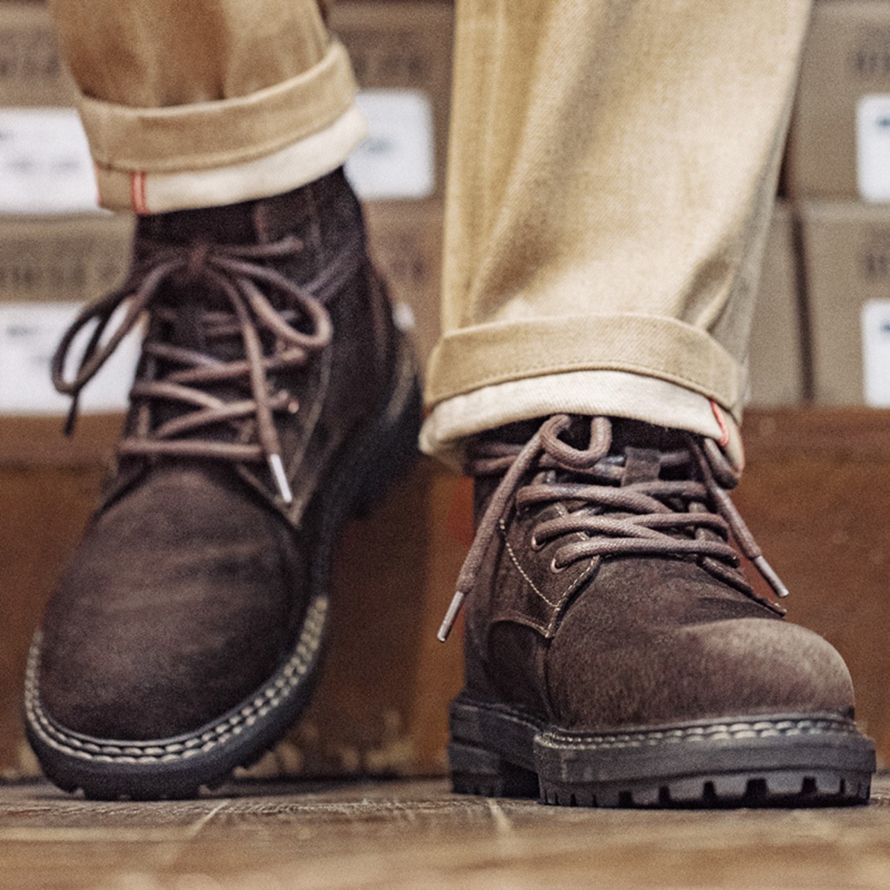 Genuine Leather Lace-up Boots / 本革 レザー レースアップ ブーツ