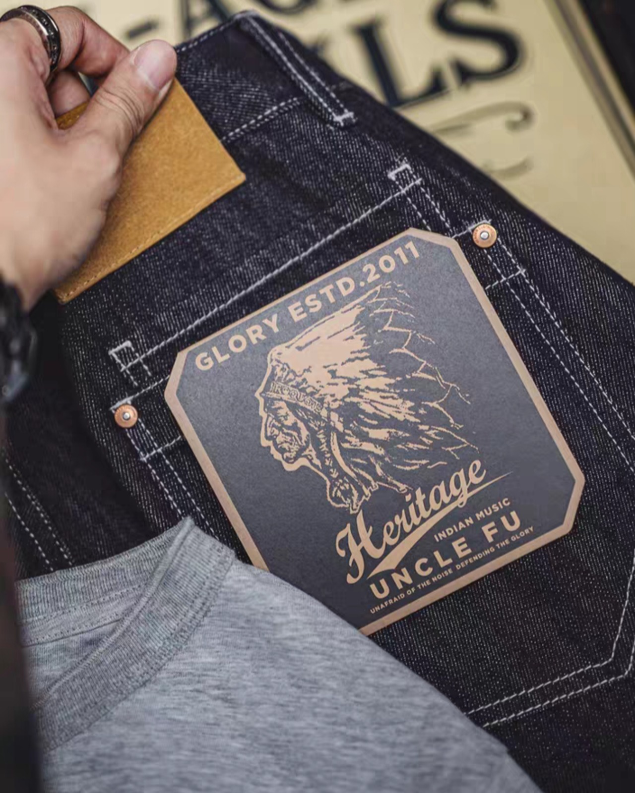 Vintage Wash Straight Denim Pants  K0269