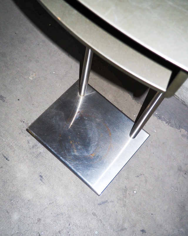okamura stainless steel table with a shelf