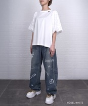 【直営限定ITEM】オパールシフォンスリーブTOPS (WHITE)　CQ-48012H