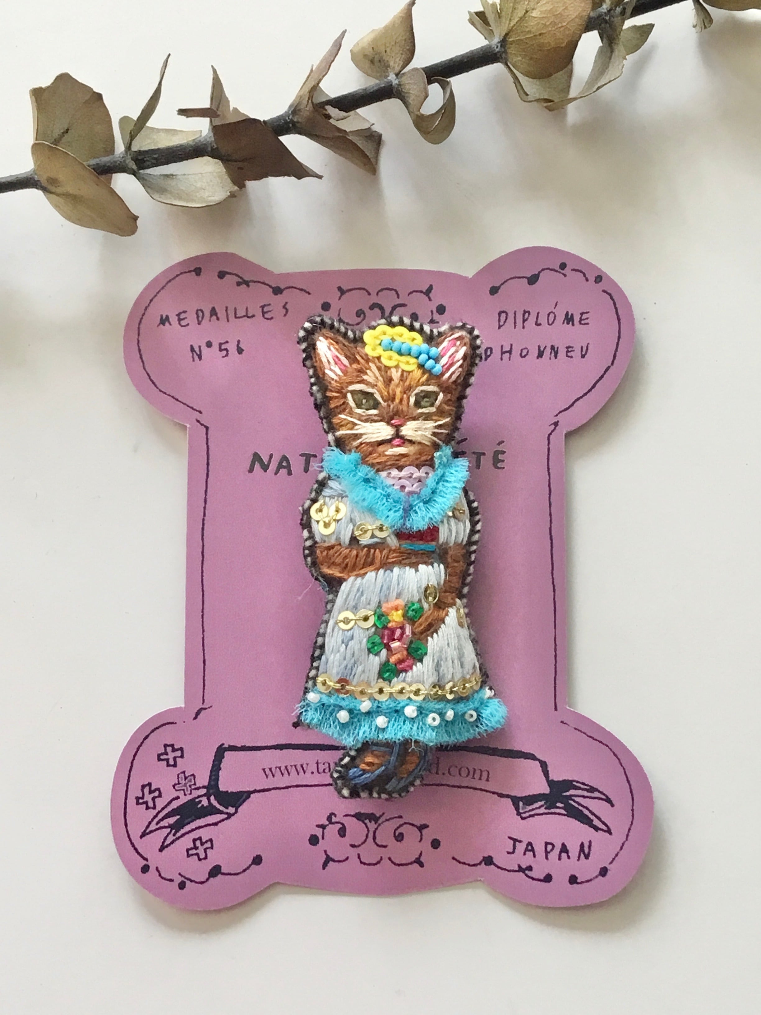 TAMAO WORLD Nathalie Lete ミニブローチ ケーキとねこ | MONOTIAM