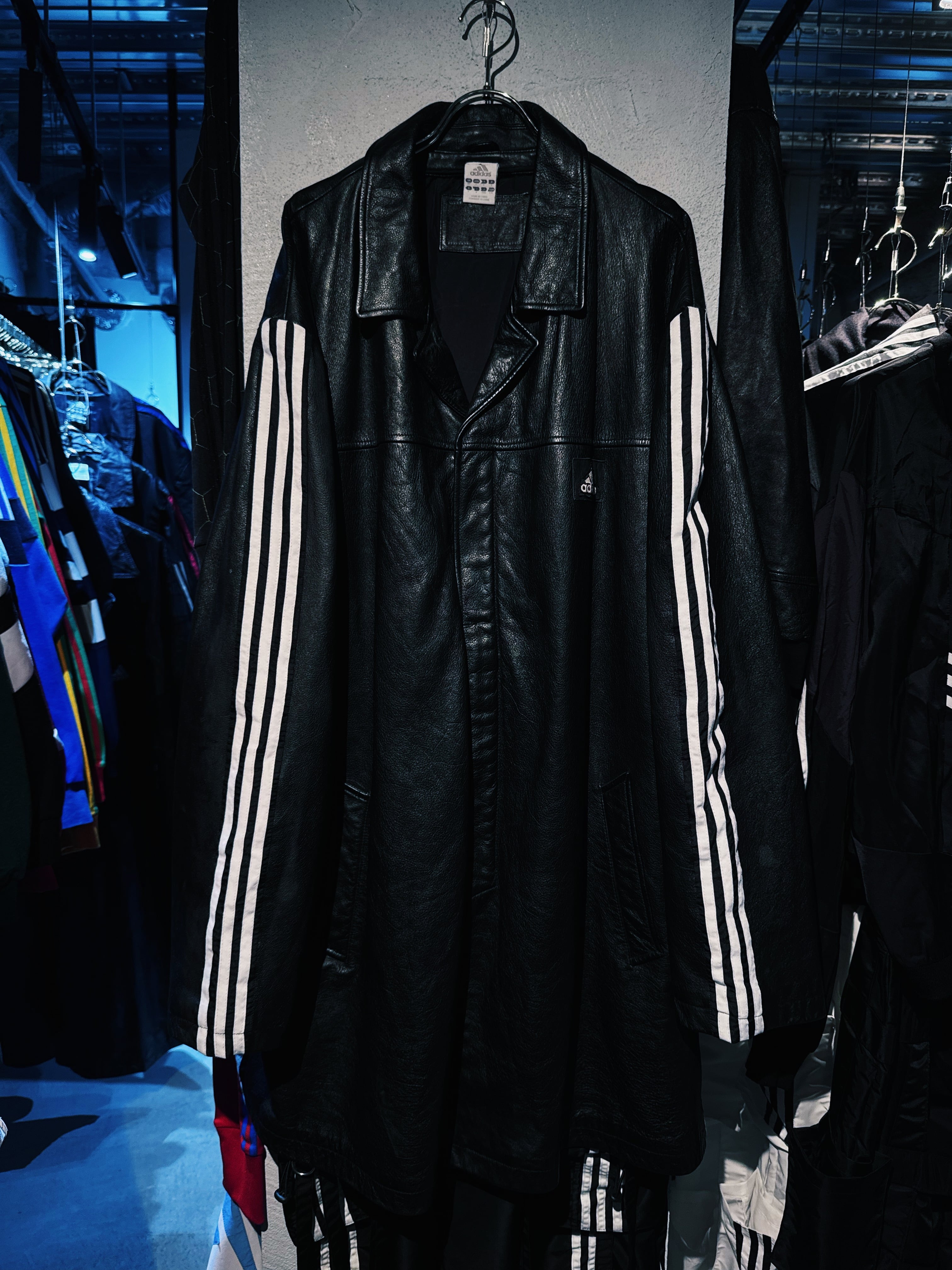 【D4C】special "original re:make" three stripe design vintage leather coat three stripe edition
