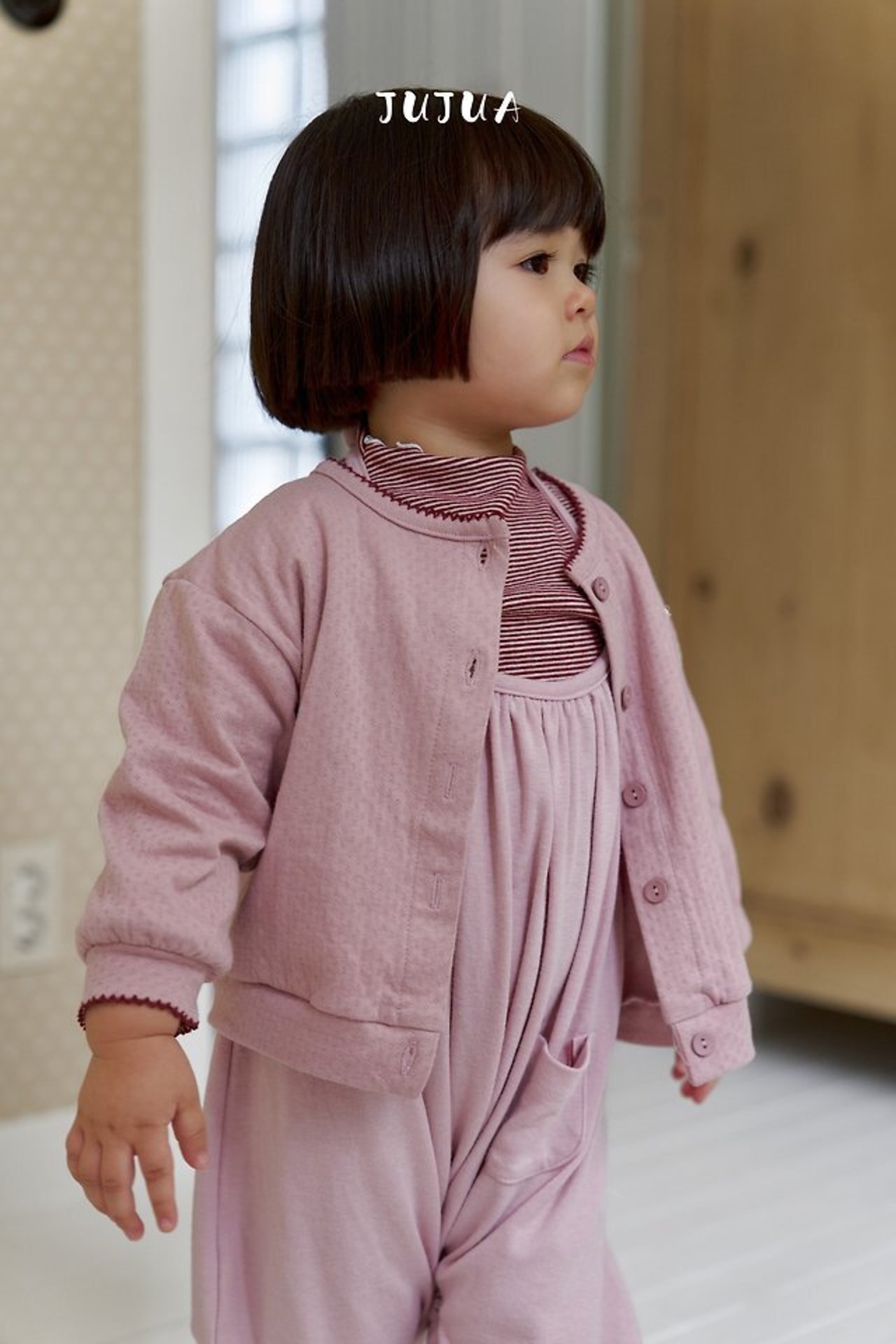 韓国子供服 / JUJUA / 26Autumn / ストライプ タートルネックTシャツ / 秋服 *XS~XL*