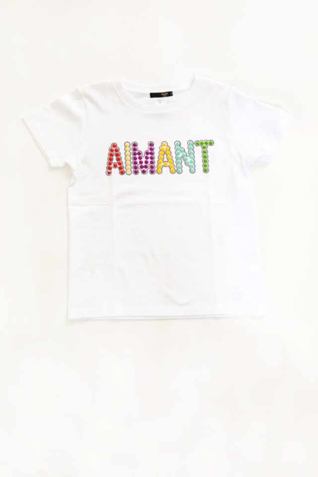 AIMANTマルチカラーロゴTシャツ(WOMEN)／ホワイト：1803091