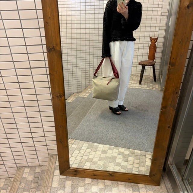 限定品 B.stuff リネンコンビショルダーバッグ