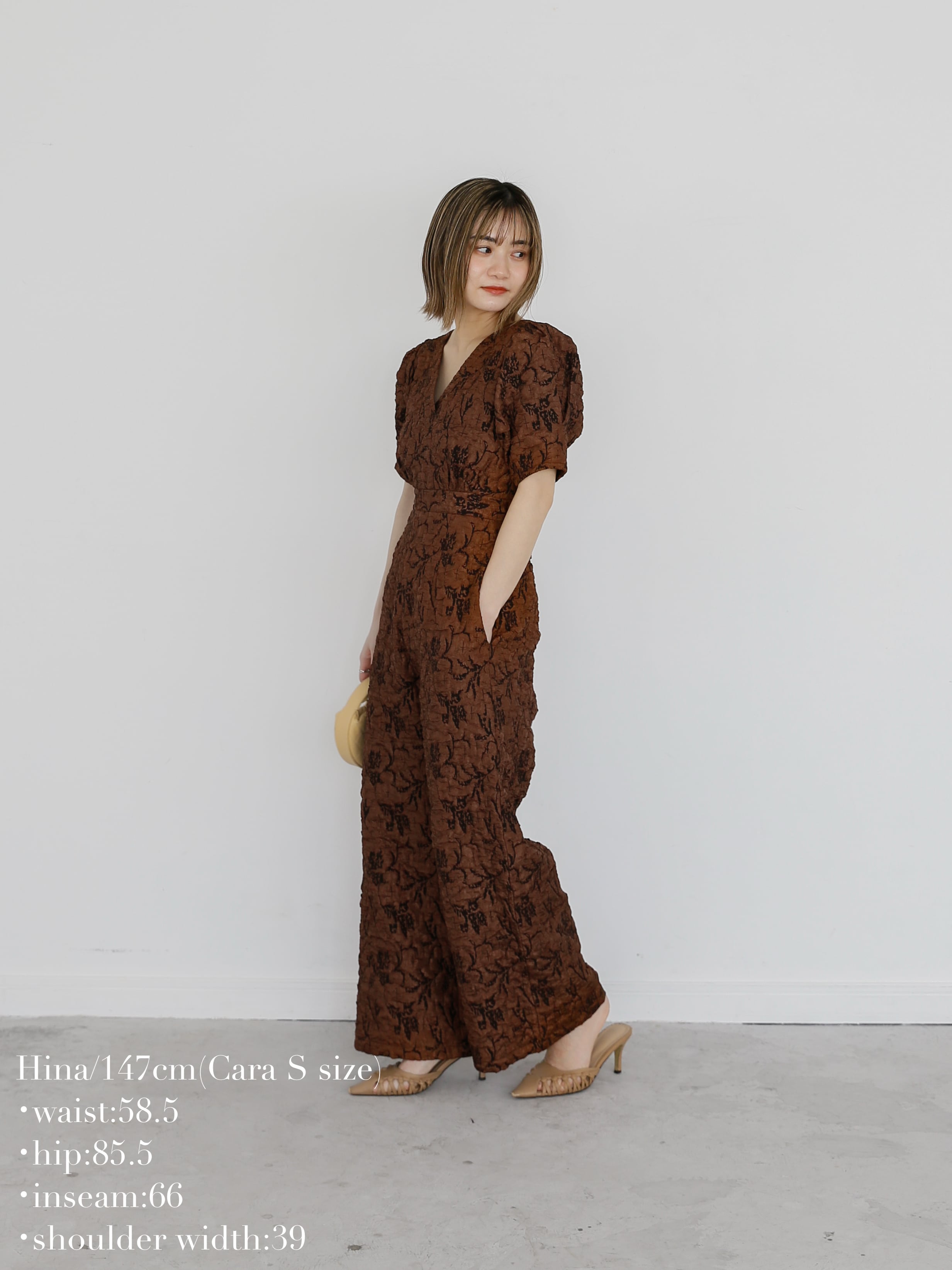 カトリントーキョー　KATRIN TOKYO オールインワン Sサイズ ブラウン v neck all-in-one | Katrin TOKYO