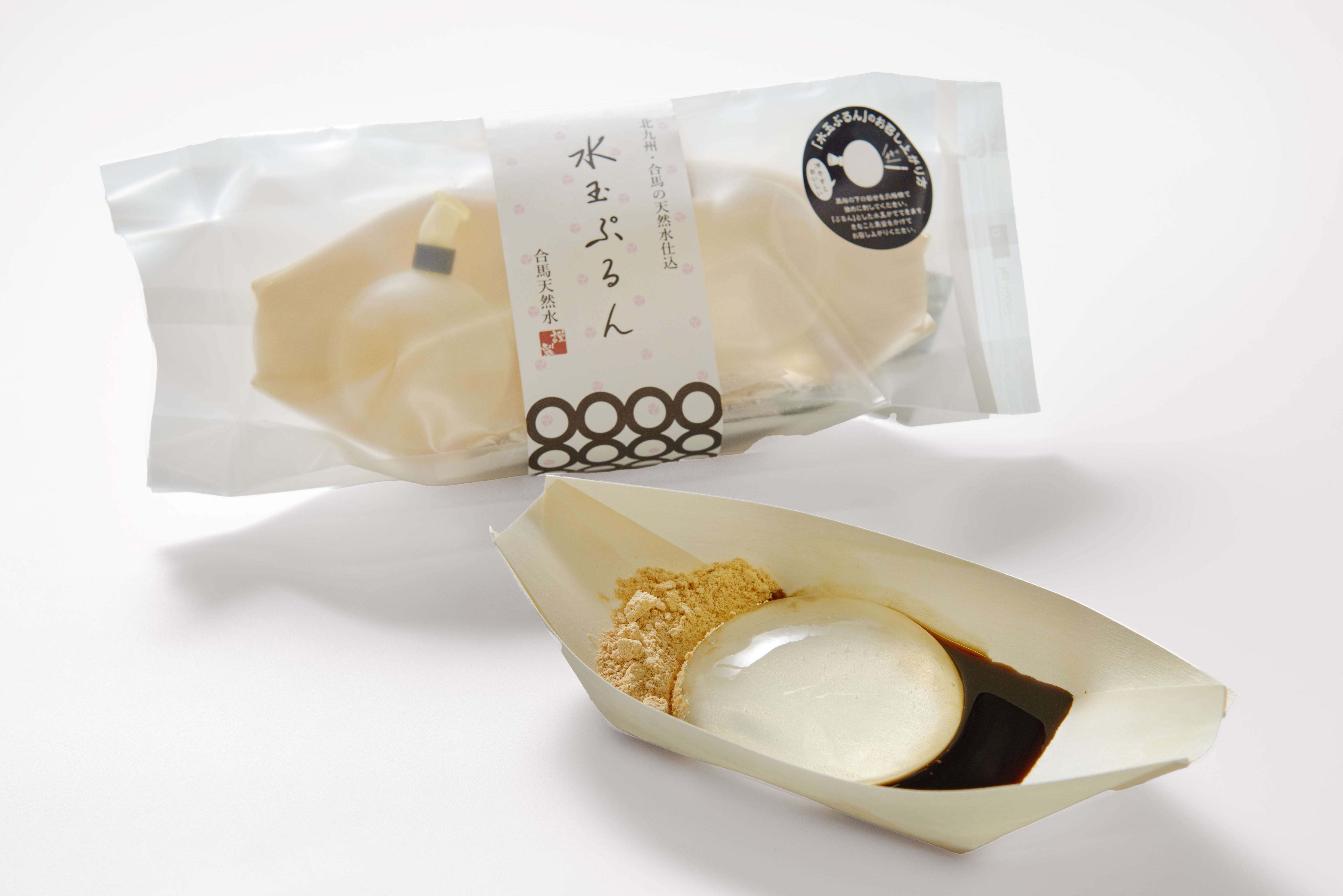 水玉ぷるん（黒みつ、きなこ）3個入り | 合馬天然水 ｜ 公式