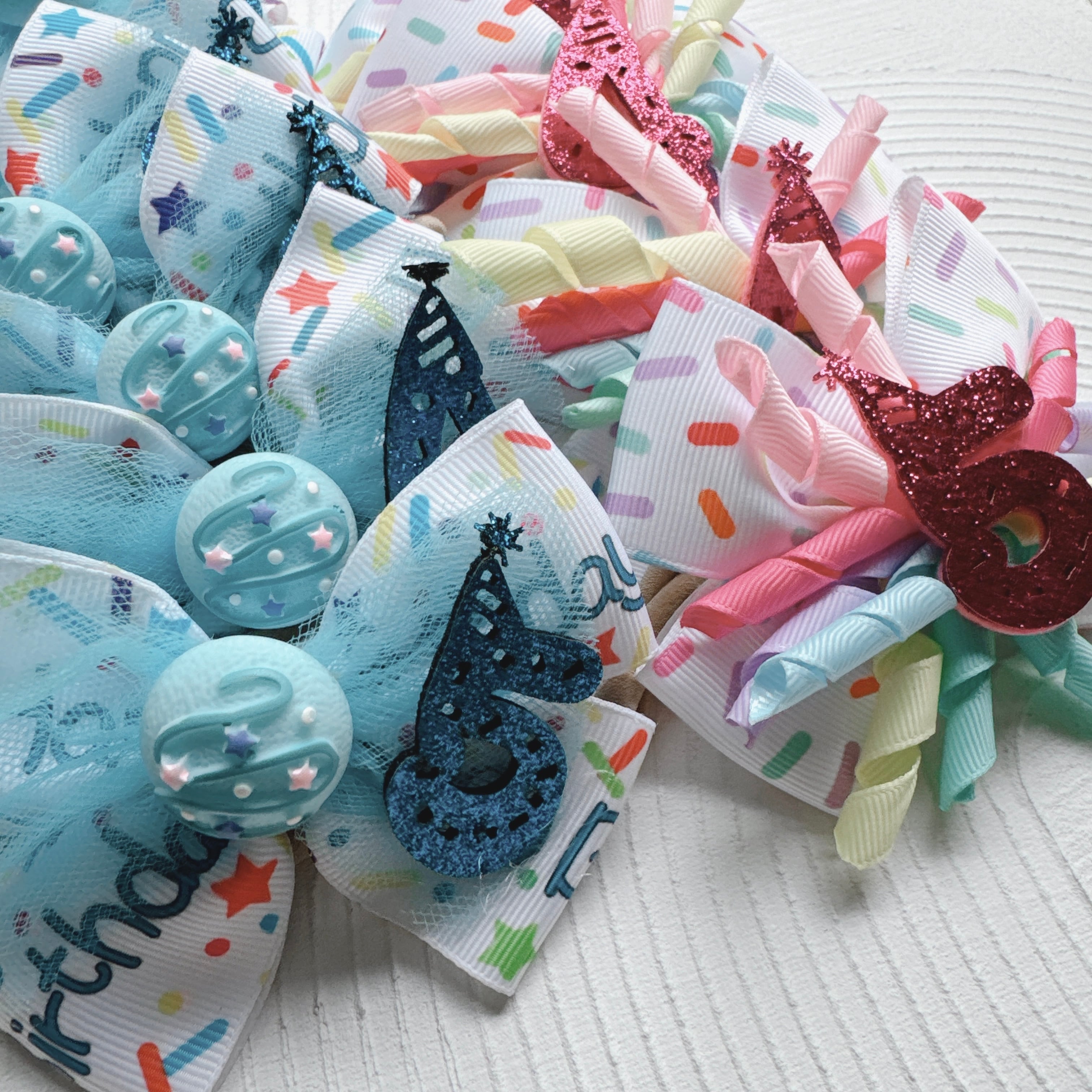 くるくるキラキラBirthday 年齢おリボンヘアバンド