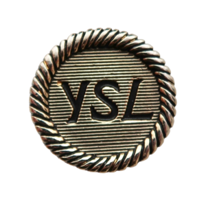 【VINTAGE SAINTLAURENT BUTTON】アンティークゴールドロゴ ボタン 23mm Y-23001