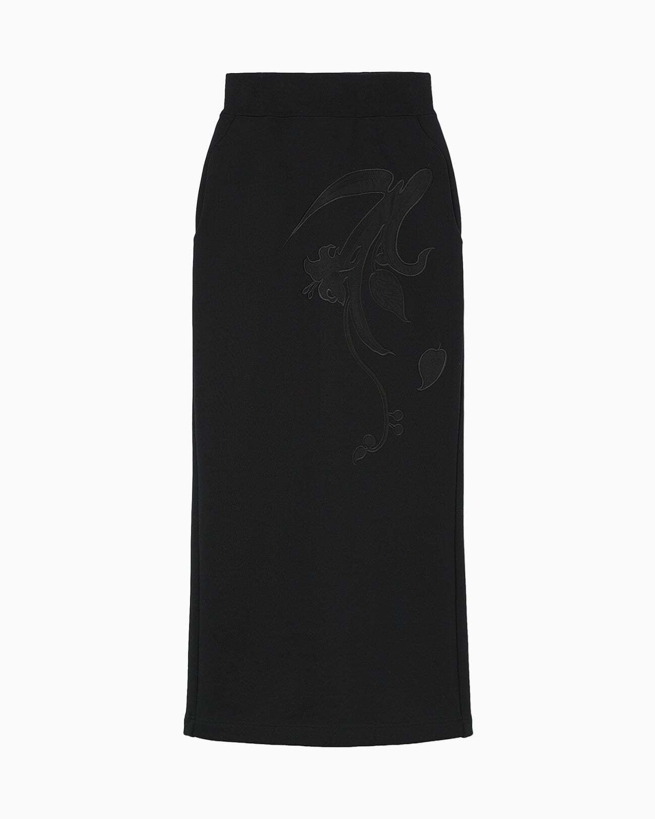 Mame Kurogouchi Velour Jersey I-Line Skirt | BASE