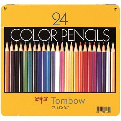 トンボ鉛筆 色鉛筆 24色 缶入 CB-NQ24C 文房具屋ドットコム