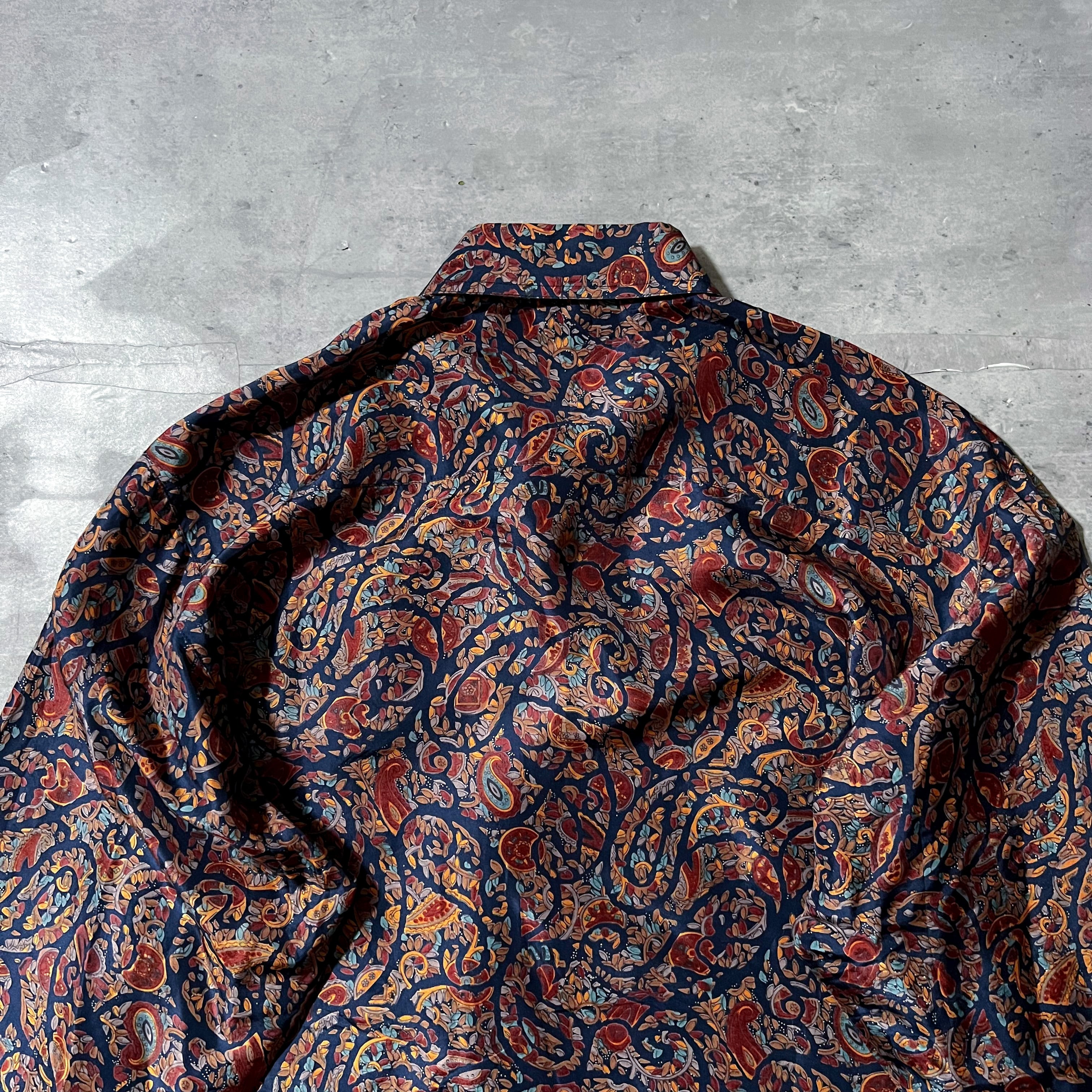 ss paisley pattern silk shirt japanese vintage ペイズリー柄