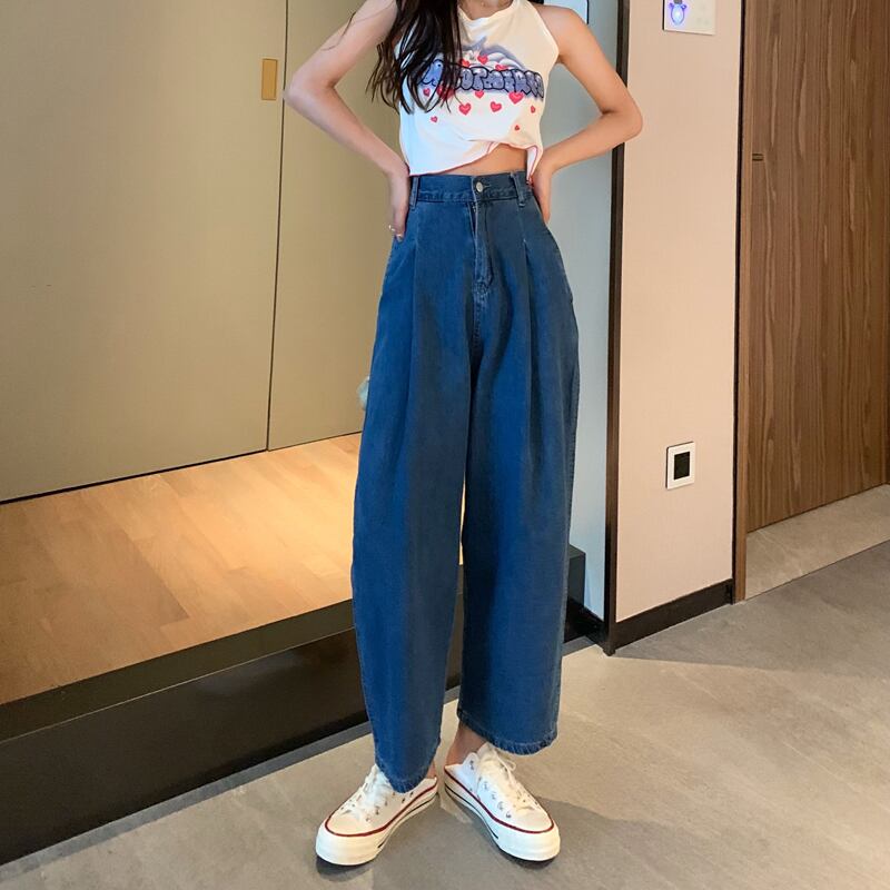 ジーンズ サマー薄手ルーズパンツ ハイウェスト 夏物 YY-ファッション95030965996