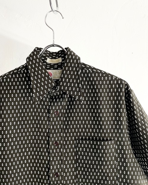 70s Sears Total Pattern Knit Polo Fabric Shirt