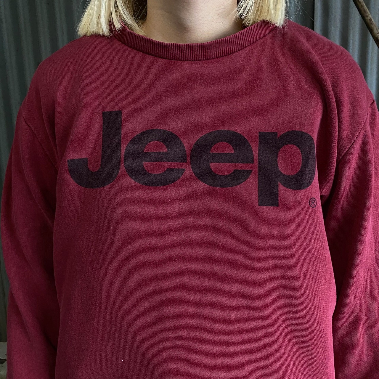 00年代 Jeep ジープ ロゴ プリントスウェット メンズXL 古着 00s 