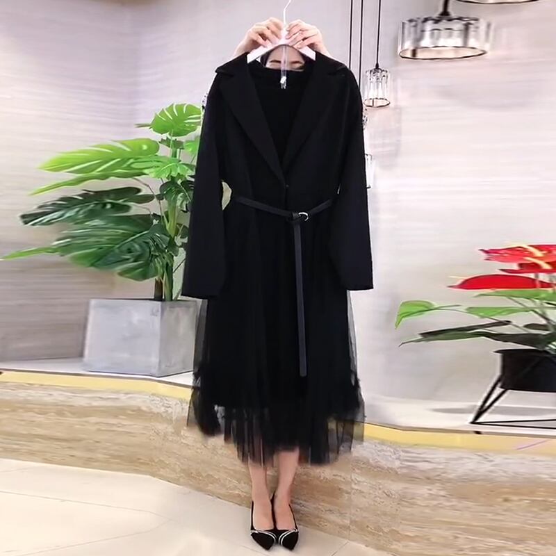 プラスサイズファットシスターフェアリースカートスーパーフェアリースリムドレスカバーベリーフレンチニッチファットmmロングスカート女性秋 ミックスインファッション25524748119