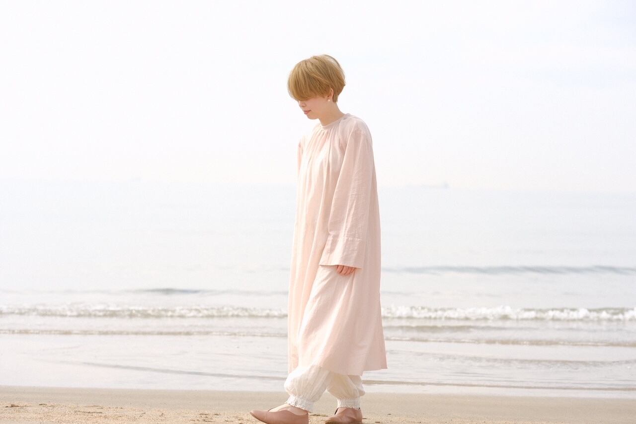 ギャザーパンツ(リネン／ネイビー)