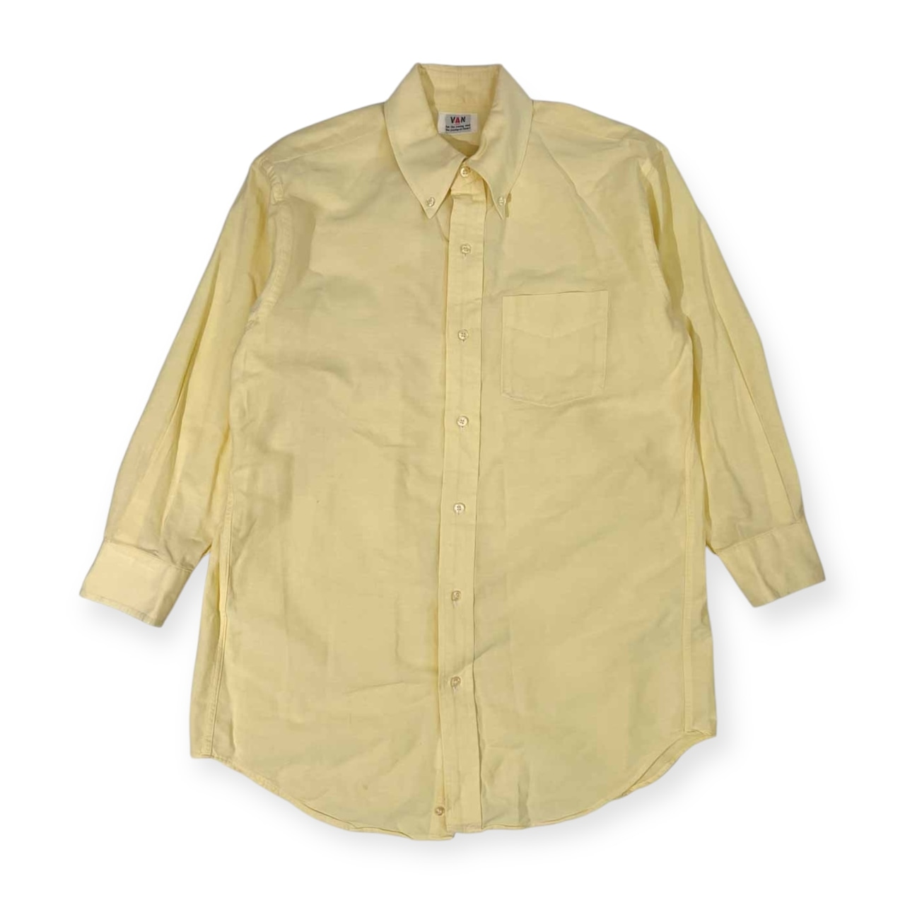 90s VAN JAC ヴァンヂャケット BD ボタンダウン 長袖シャツ /イエロー メンズ ビンテージ