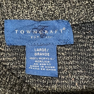 【TOWNCRAFT】柄ニット セーター 幾何学模様 個性的 L アメリカ古着