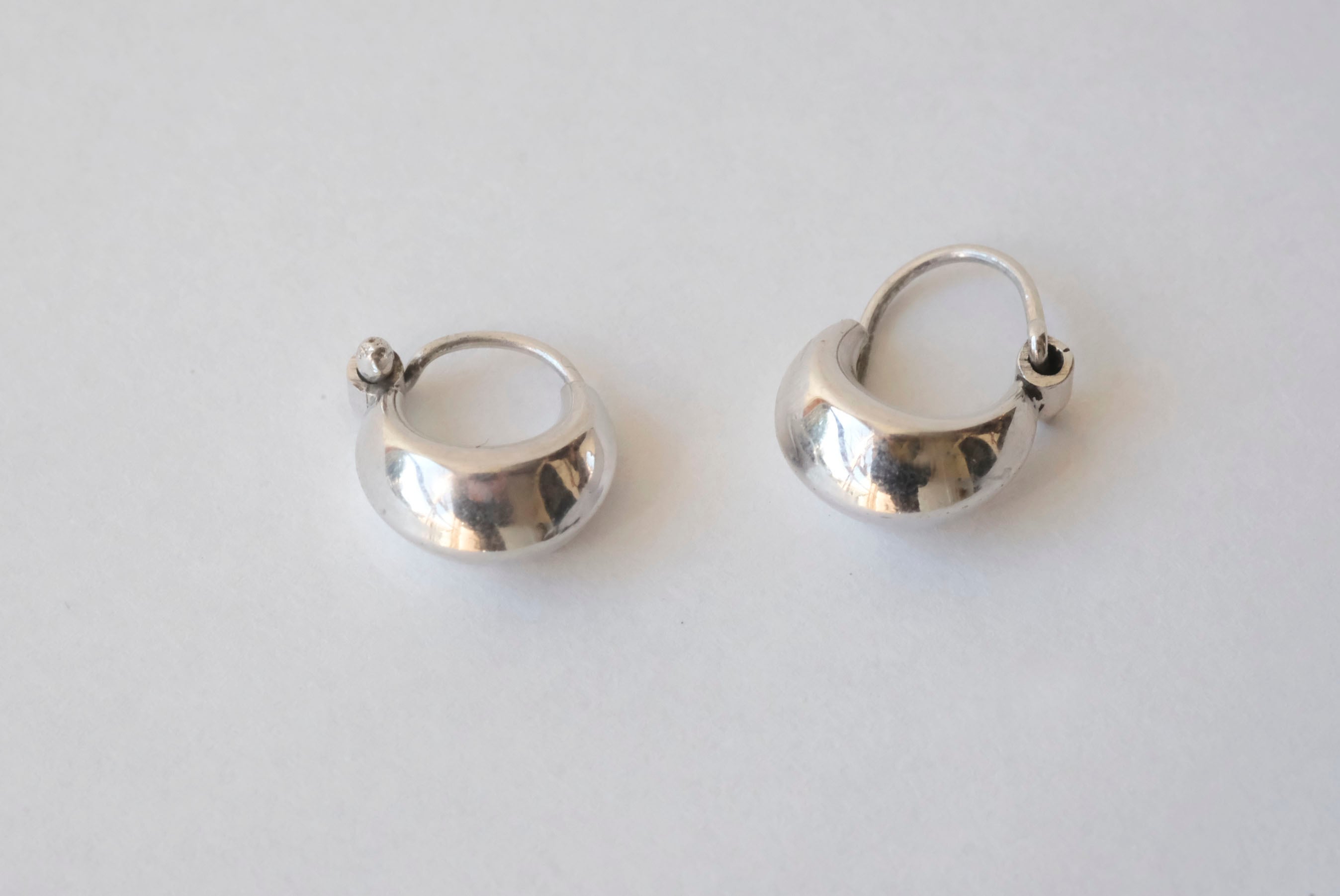 NEW silver フープピアス S