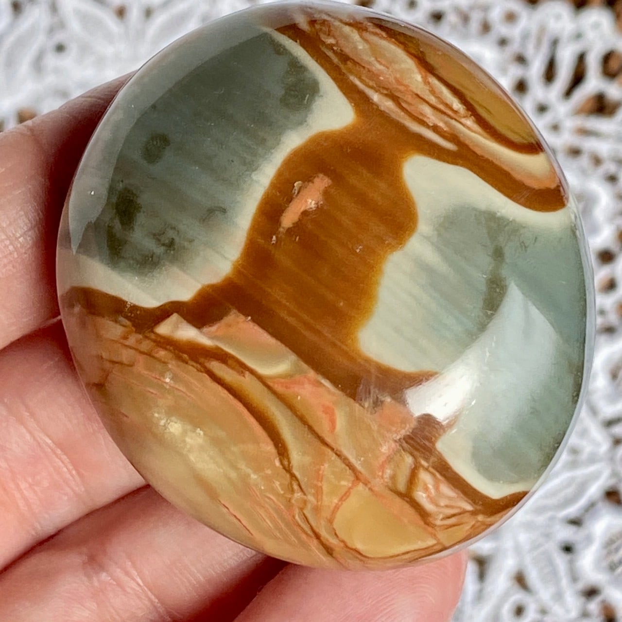 マダガスカル産 オーシャンジャスパー 炎 フレイム型 置き物 グレー