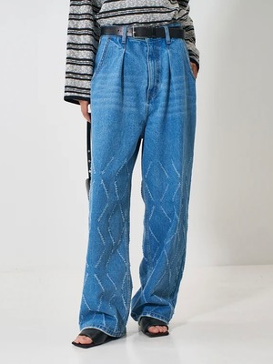LASER CUT WIDE DENIM｜ブルー｜YENN