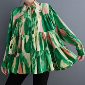 ティアード 台形シルエット シャツ 00072