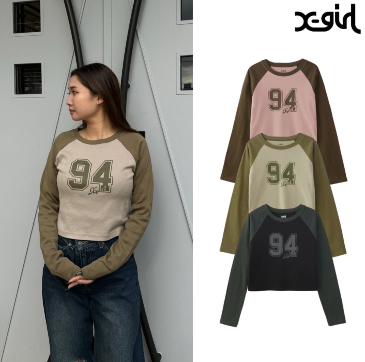 【X-girl】NUMBERING RAGLAN L/S BABY TEE【エックスガール】