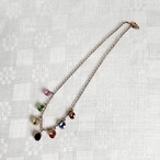 ネックレス　カラーストーン　七色天然石　ピンクスピンネル　ジルコン　サファイヤ等　国内鑑別証付き 17ace19