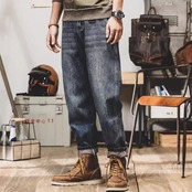 カジュアルストレートデニムパンツ　A4319