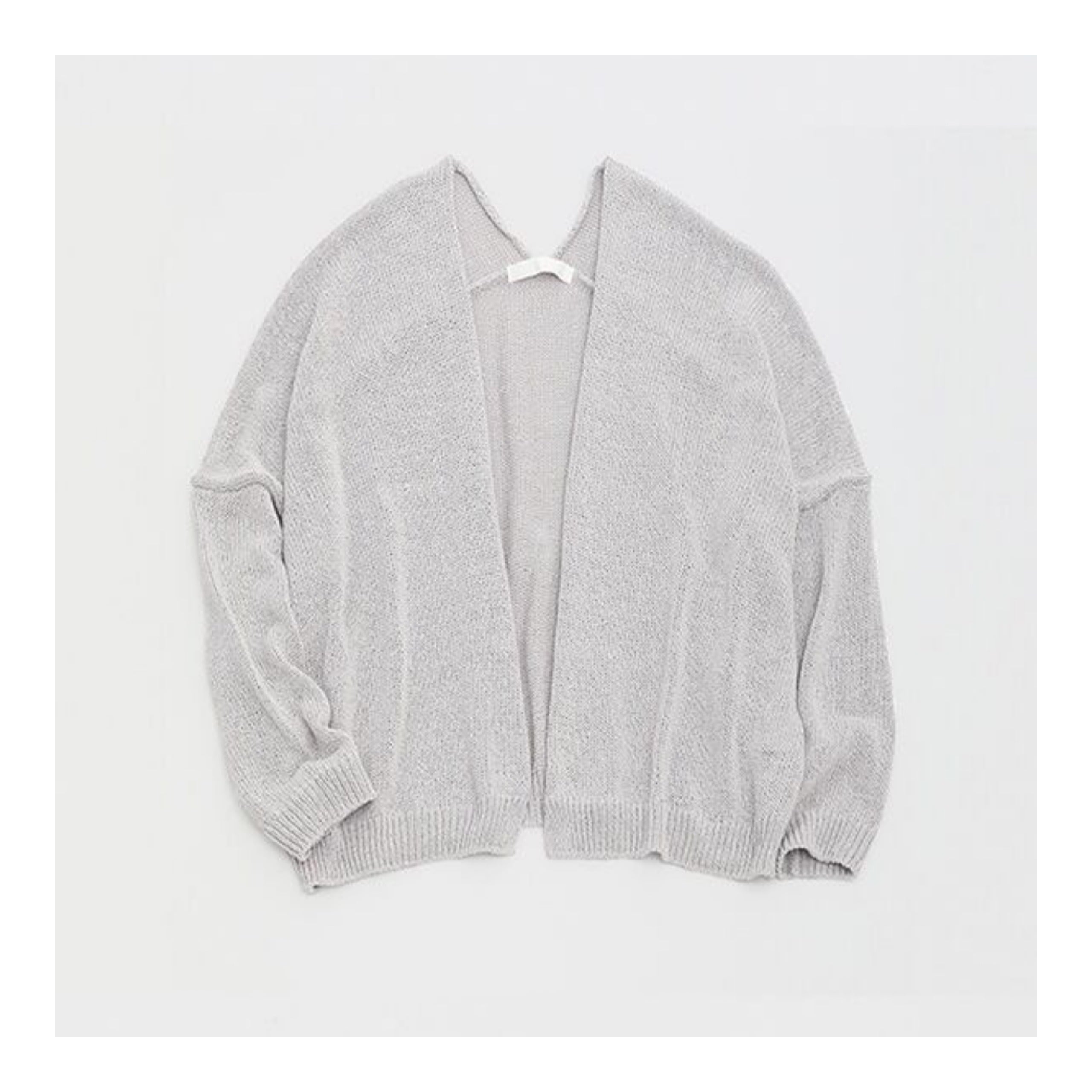 evam eva ｜dry silk cardigan （coral gray）擬麻シルク100% | robin ASO