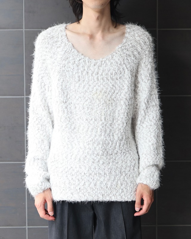loose neck shaggy knit