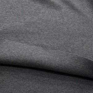 ★TC623◆5m◆長尺!綿100%丸仕上げテレコリブニット生地◆グレー