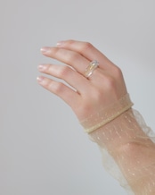 FOURAM - LAME TULLE STRIPE P/O :Gold|ラメチュール/ストライプ/セカンドスキン