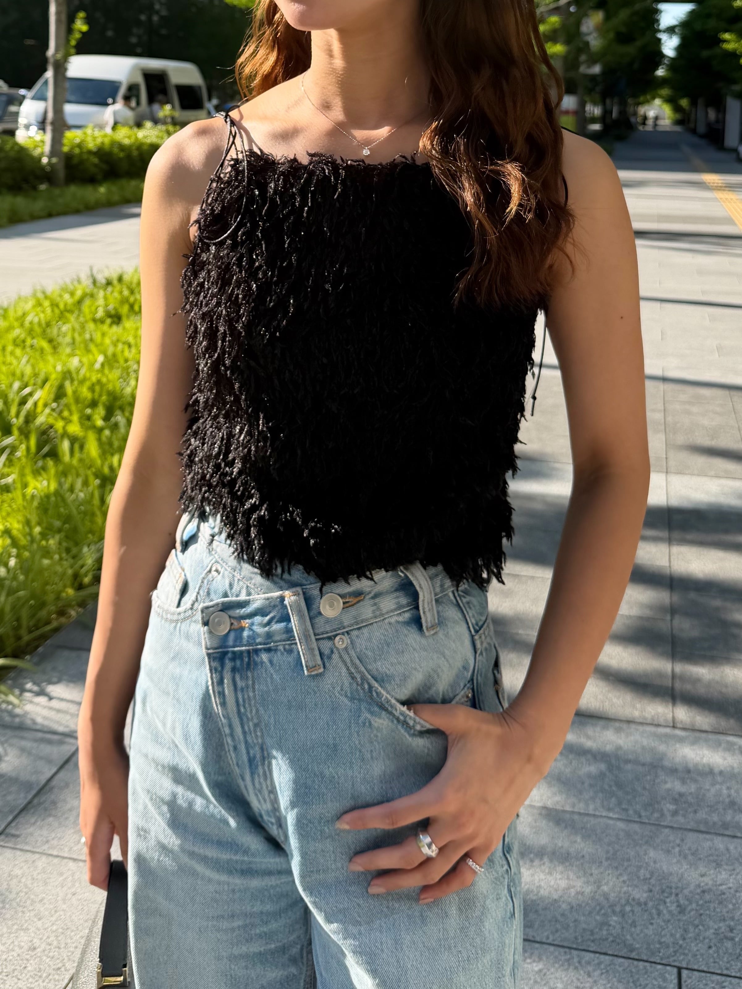 flamingo cami / black | HYEON
