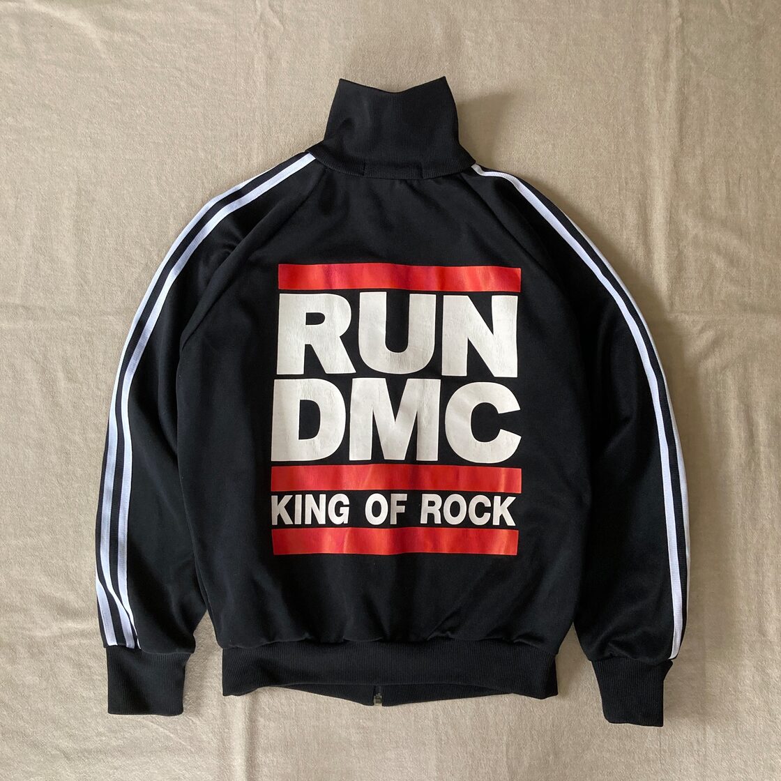 80s adidas デサント ナイロンジャケット トレフォイル RUN DMC 