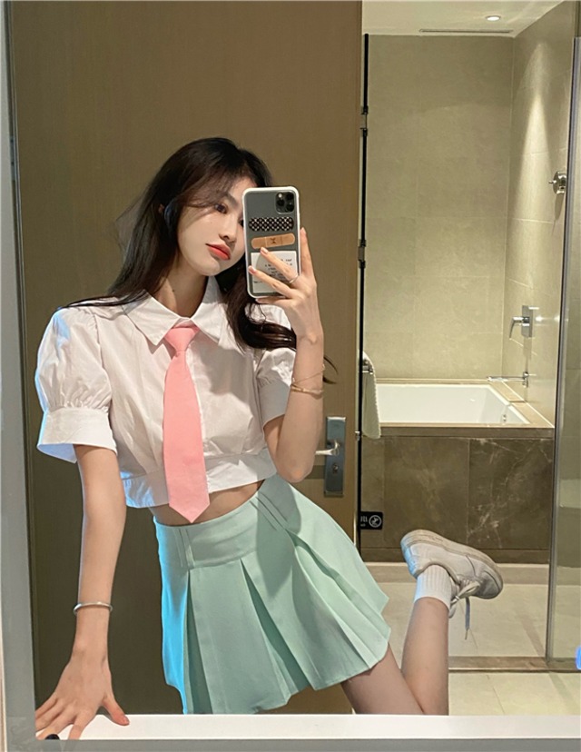 スリーブシャツ サマースタイルショートホワイト半袖トップス ハーフスリーブ 大人ガーリー スウィート キュート カジュアル 夏物 ブラックストロベリース36485639601