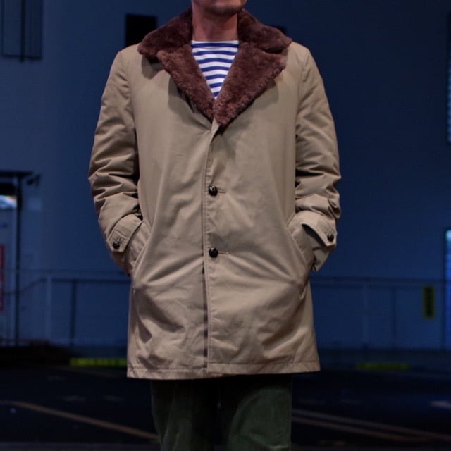 1970s Woolrich Down Car Coat with Real Mouton Collar / ウール