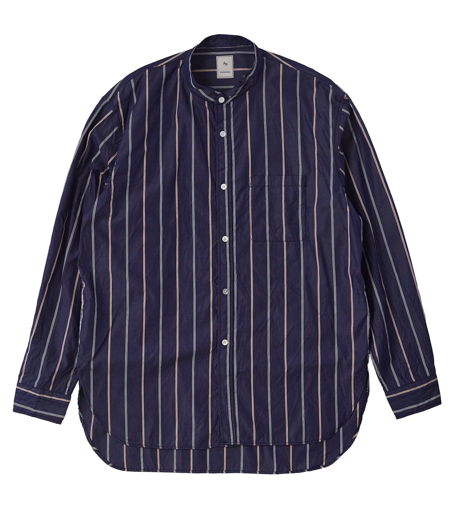 CTTN STRIPE WING COLLAR SHIRT / 綿ストライプウィングカラーシャツ