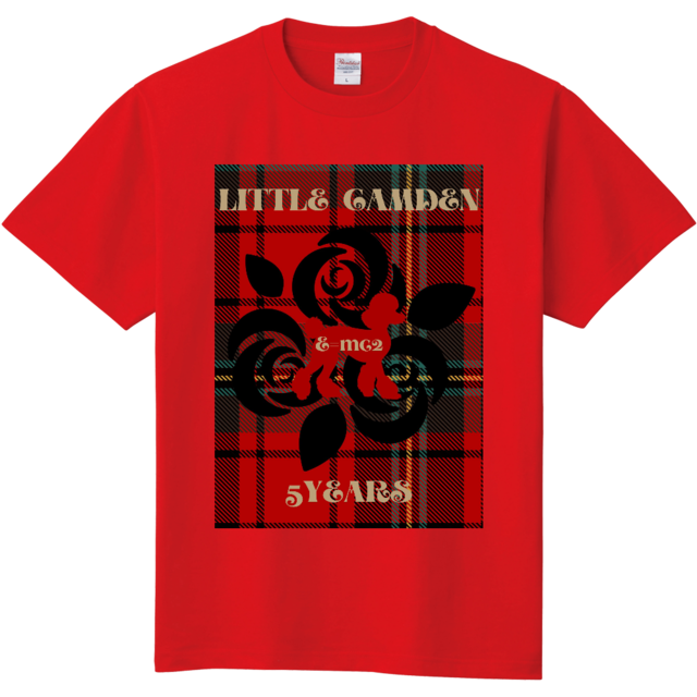 リトカム5周年記念Tシャツ・レッド×ブラックローズ