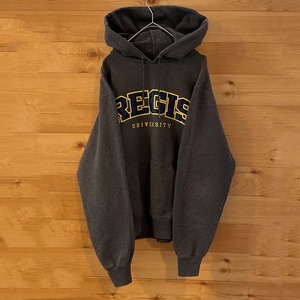 【champion】カレッジ レジス大学 REGIS UNIVERSITY スウェット パーカー フーディー 刺繍ロゴ  S チャンピオン US古着