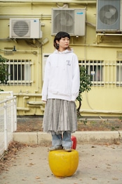 四畳半帝国Hoodie-mono　白