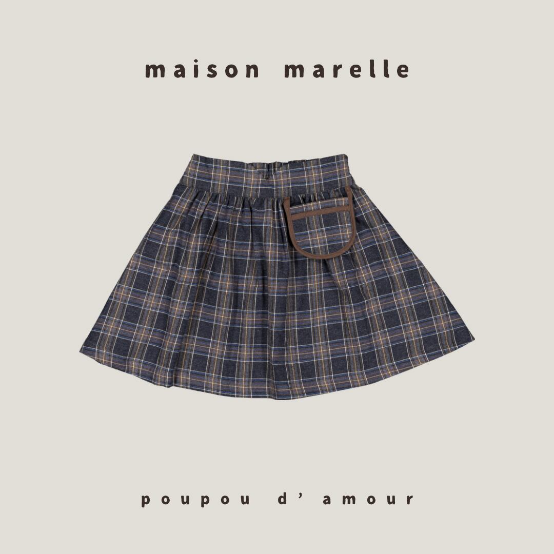 18M~5Y 送料無料 【予約】maison marelle|Skirt TOURNON - blue tartan(11月上旬以降入荷予定)