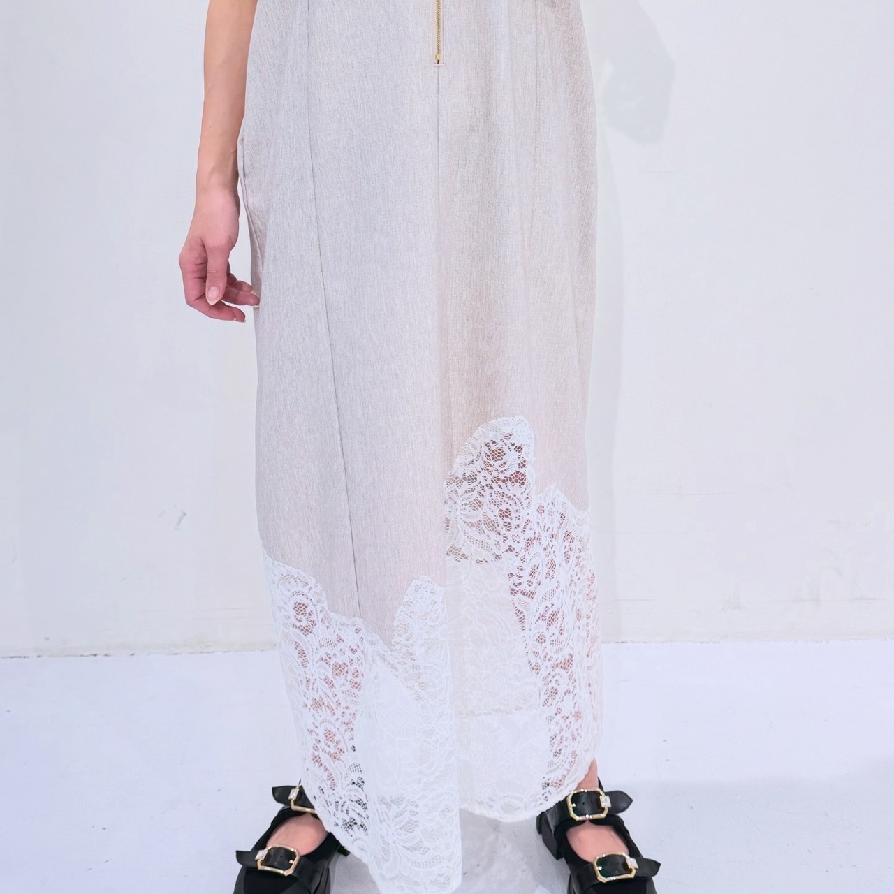 エイミーロウ  Eimee Law ウェーブレースリネンライクジャンスカ