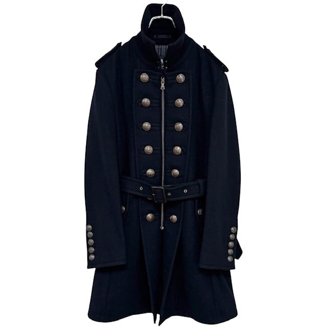 中古 バーバリーブラックレーベル ナポレオンコート ウールコート クリーニング済み 黒 メンズ Mサイズ