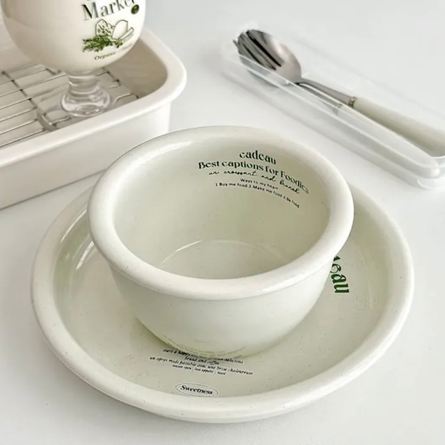 【SET】brunch 4pics set (plate+bowl+cutlery) / ブランチ セット プレート ボウル カトラリー 韓国雑貨
