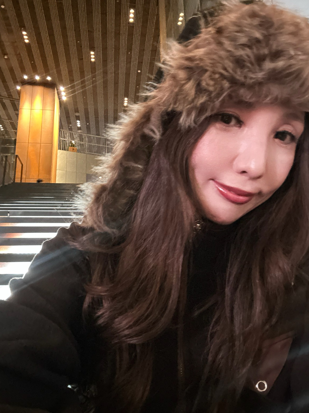 2way leather×fur flight cap／Black【ユニセックス】